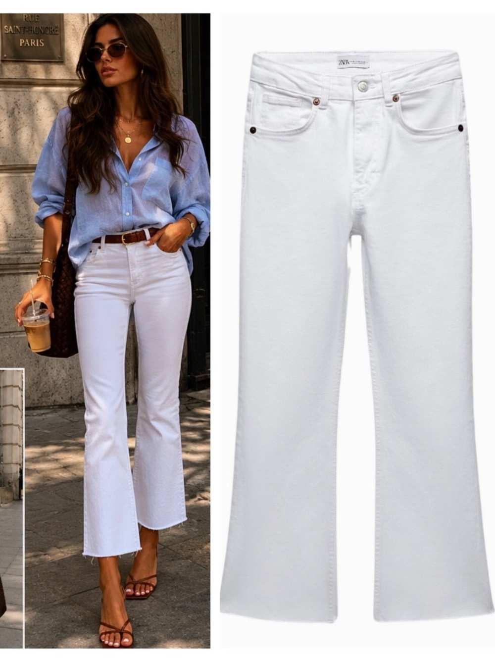 ZARA cropped flare jeans